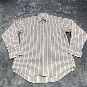 Sears Roebuck & Co Long Sleeve Button-Down 15.5 34/35 Fitted Gray Vintage 70-80s